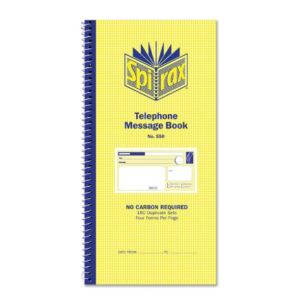 Picture of SPIRAX 550 TELEPHONE MESSAGE BOOK 279X14