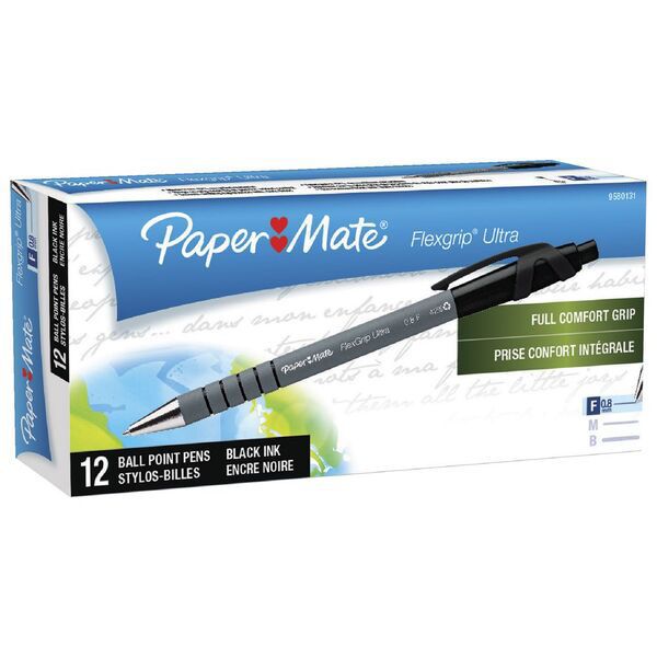 Picture of PAPERMATE FLEXGRIP RETRACTABLE MEDIUM BLACK BOX 12