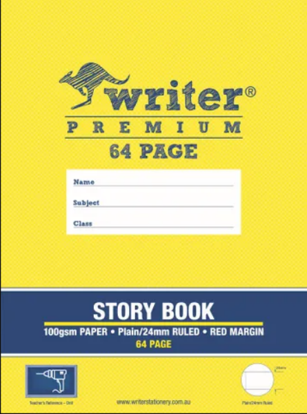 Picture of Writer Prem 64pg 1/2 Plain/1/2 24mm Solid Ruled S/book