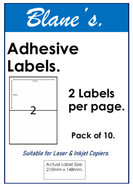 Picture of ADHESIVE LABELS 2UP PK 10